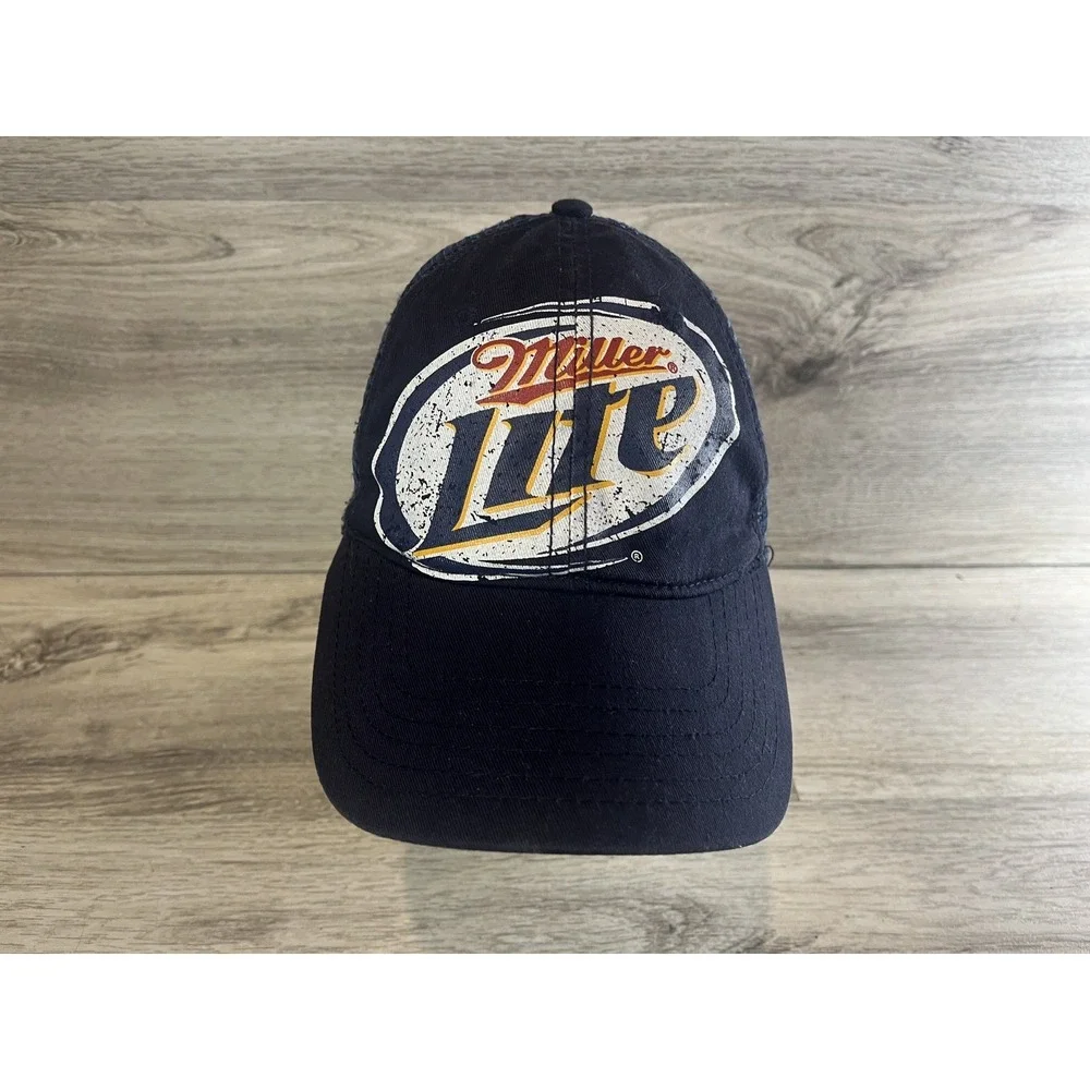 Miller Lite SnapBack‎ Hat Cap Mesh Beer Alchohol Adjustable Blue Comfort